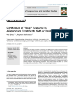 Significance of "Deqi" Response in Acupuncture Treatment - Myth or Reality