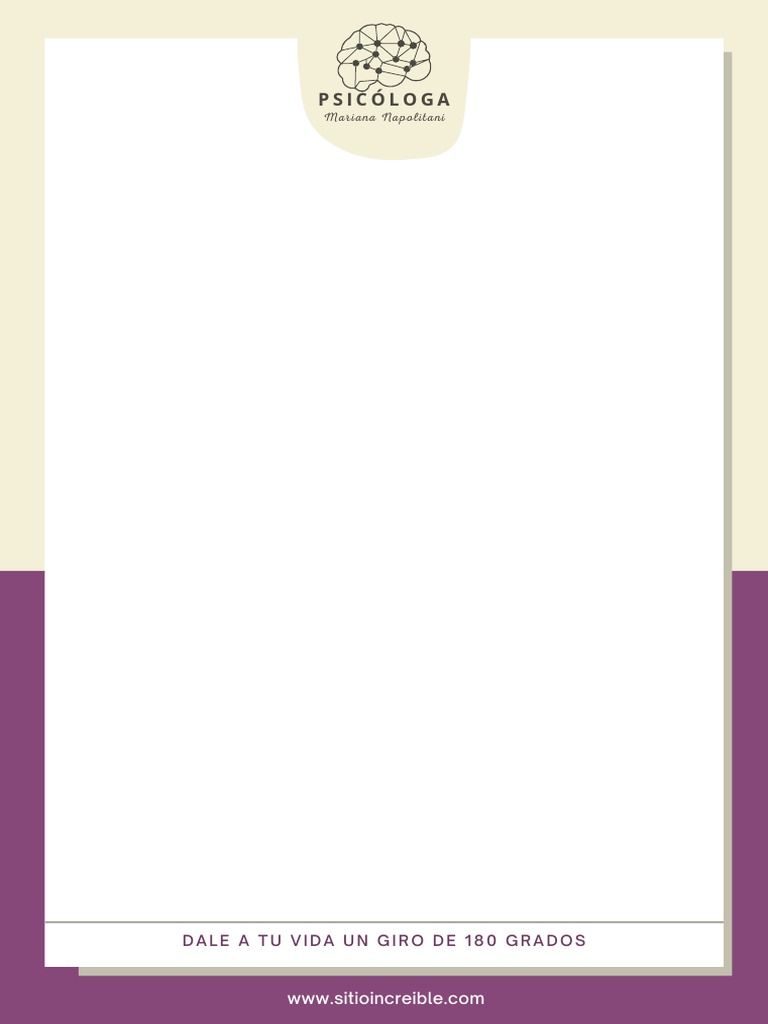 Hoja Membretada Para Psicologos Con Logotipo Slogan Y Sitio En Color 