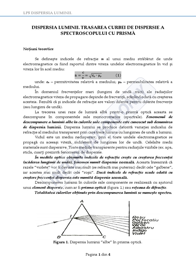 Dispersia Luminii | PDF