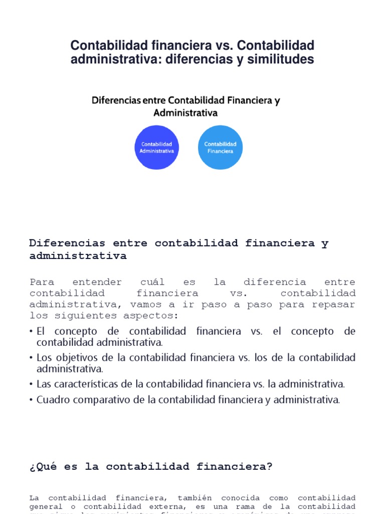 Diferencias Entre La Contabilidad Financiera y La Gerencial ...