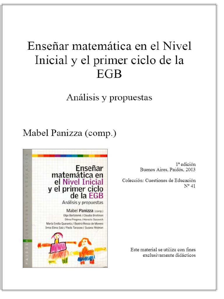 Enseñar Matemática en El Nivel Inicial y El Primer Ciclo de La EGB ...