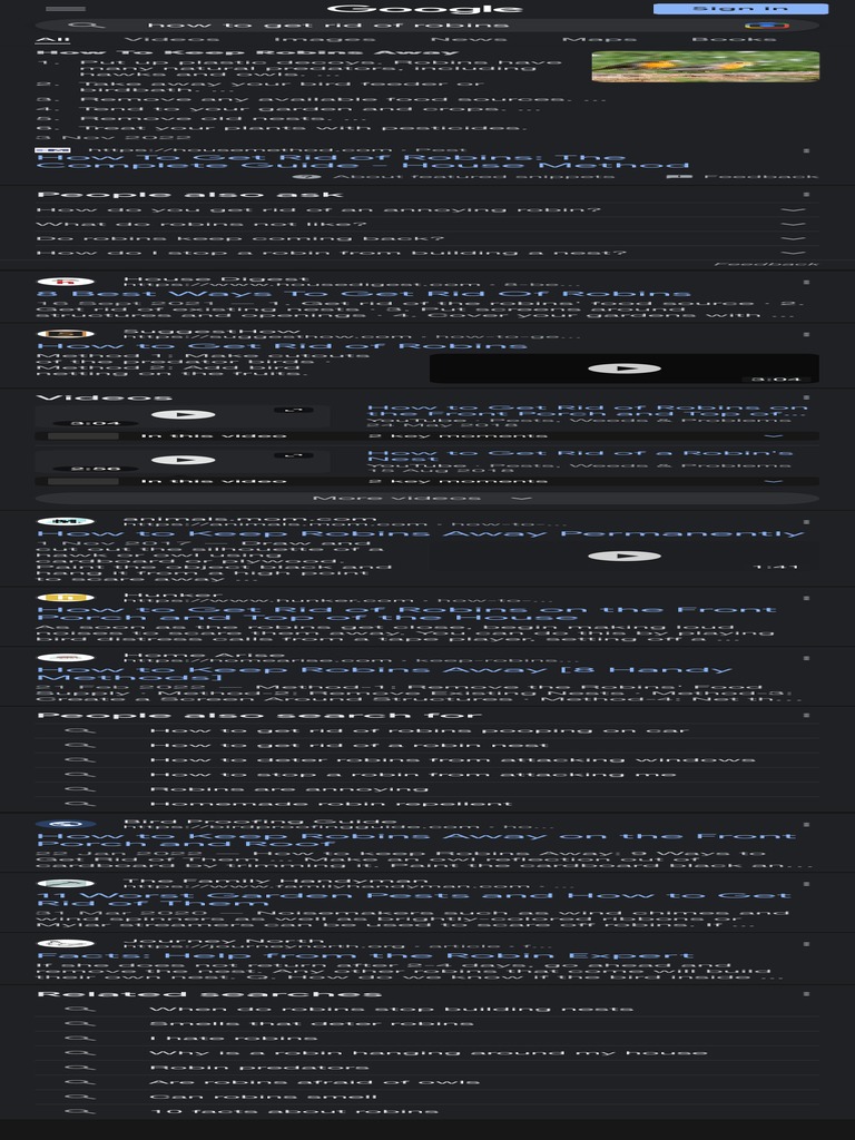 How To Get Rid of Robins Google Search PDF