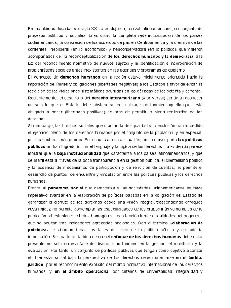 Derechos Humanos y Políticas Públicas en América Latina | PDF ...