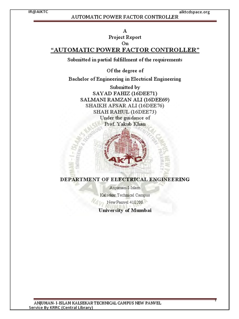 Automatic Power Factor Controller Project | PDF | Electric Power | Ac Power