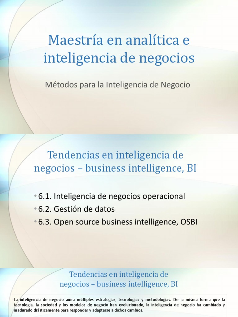 Tendencias en BI y Gestión de Datos | PDF | Inteligencia de negocios ...