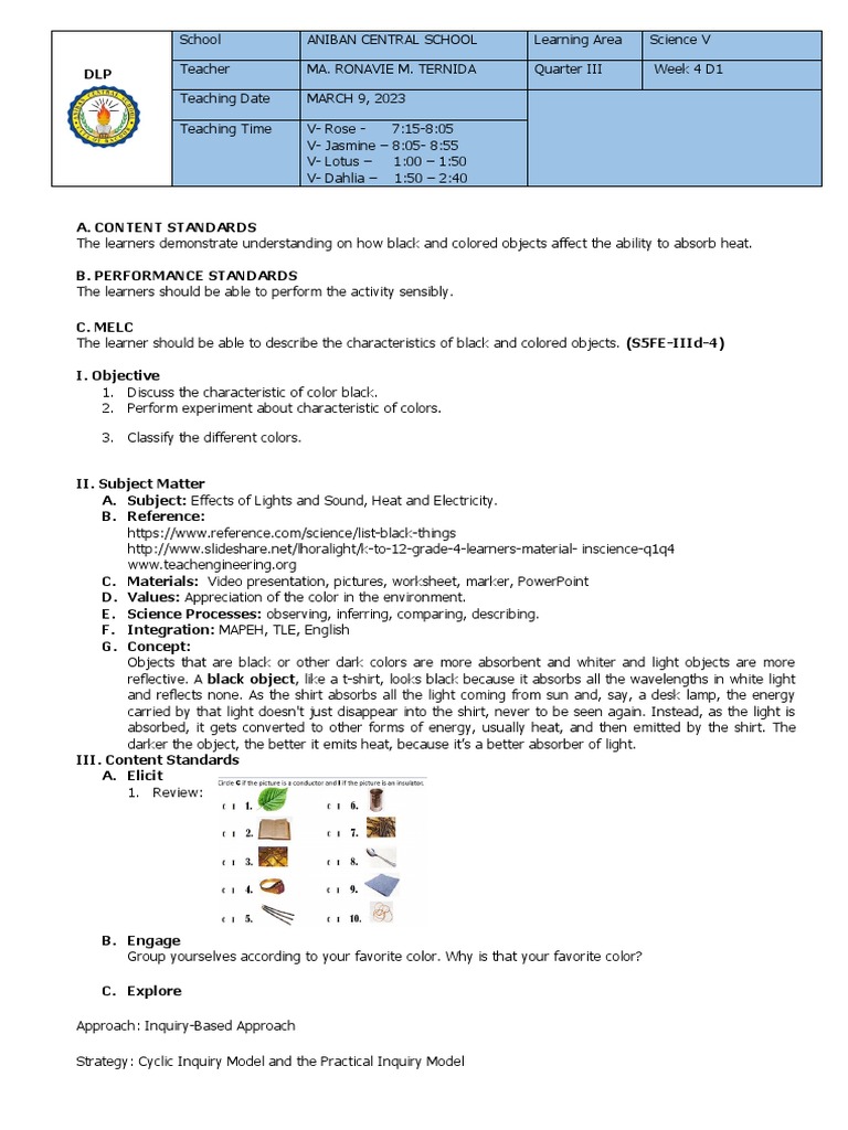 Q3 - Science5 - Week 4 | PDF | Color | Light