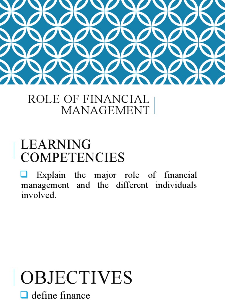 Roles in Financial Management Explained | PDF | Finance & Money Management
