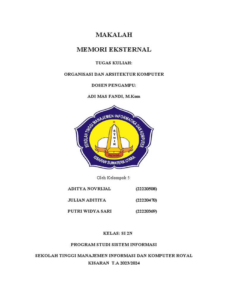 Memori Eksternal | PDF