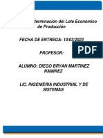 Determinacion de Lote Economico de Produccion