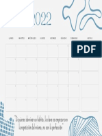 Calendario Mensual Abstracto Minimalista en Blanco y Negro