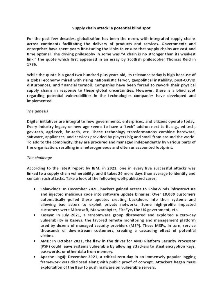 Supply Chain Attack | PDF