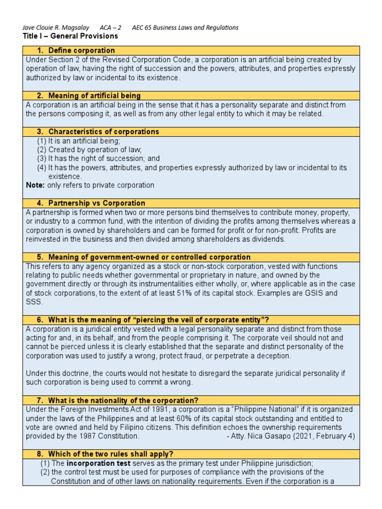 Corporation Code | PDF | Corporations | Stocks