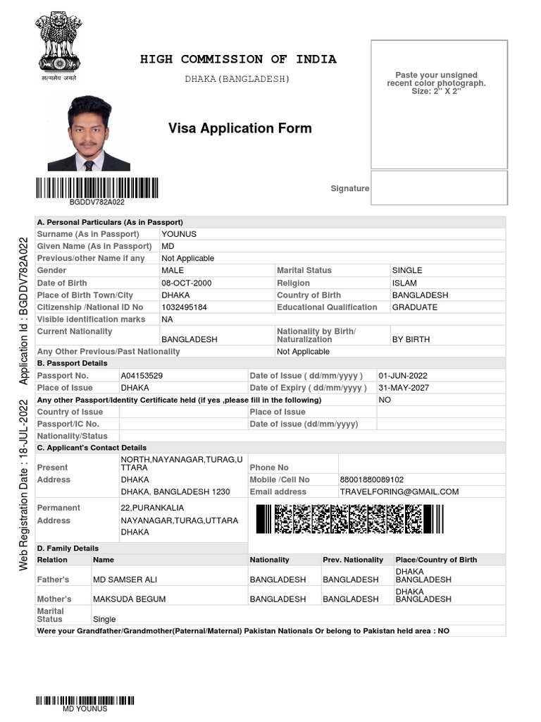 Documents For Indian Visa