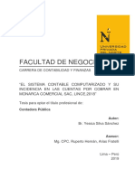 TESIS - El Sist - Contable Comput.y Su Incidencia en Las Ctas - Por Cobrar en Monarca Comercial S.A.C., Lince, 2018