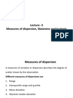 Measures of Dispersion, Skewness and Kurtosis Lec 3