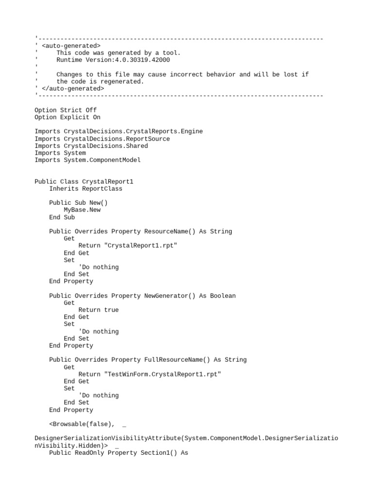 Crystal Reports Cached Properties | PDF | Boolean Data Type | Object ...