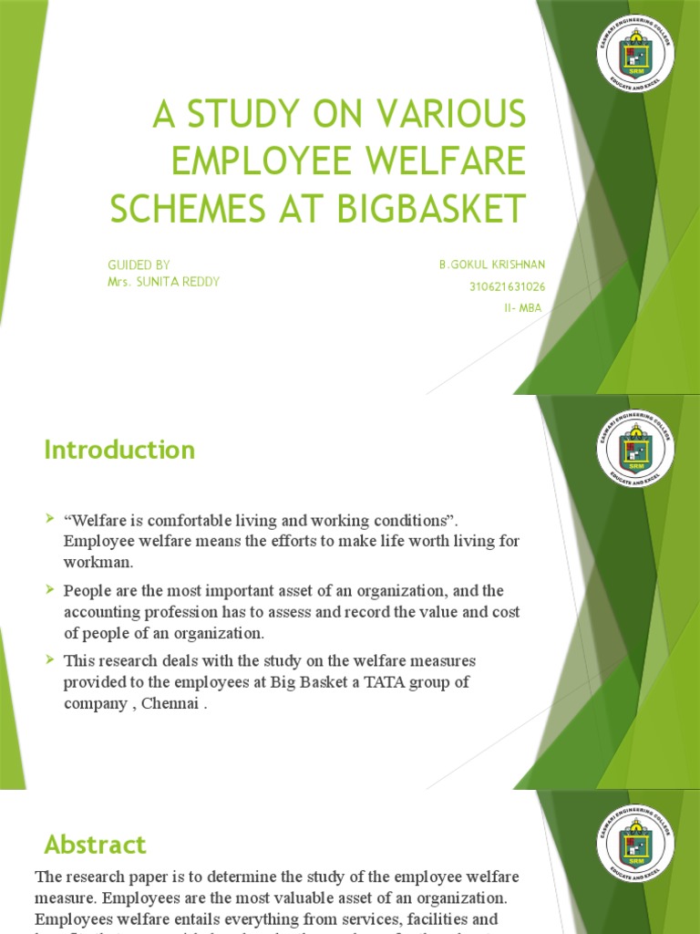 Astudy On Various Employee Welfare Scheme at Bigbasket PDF Sampling