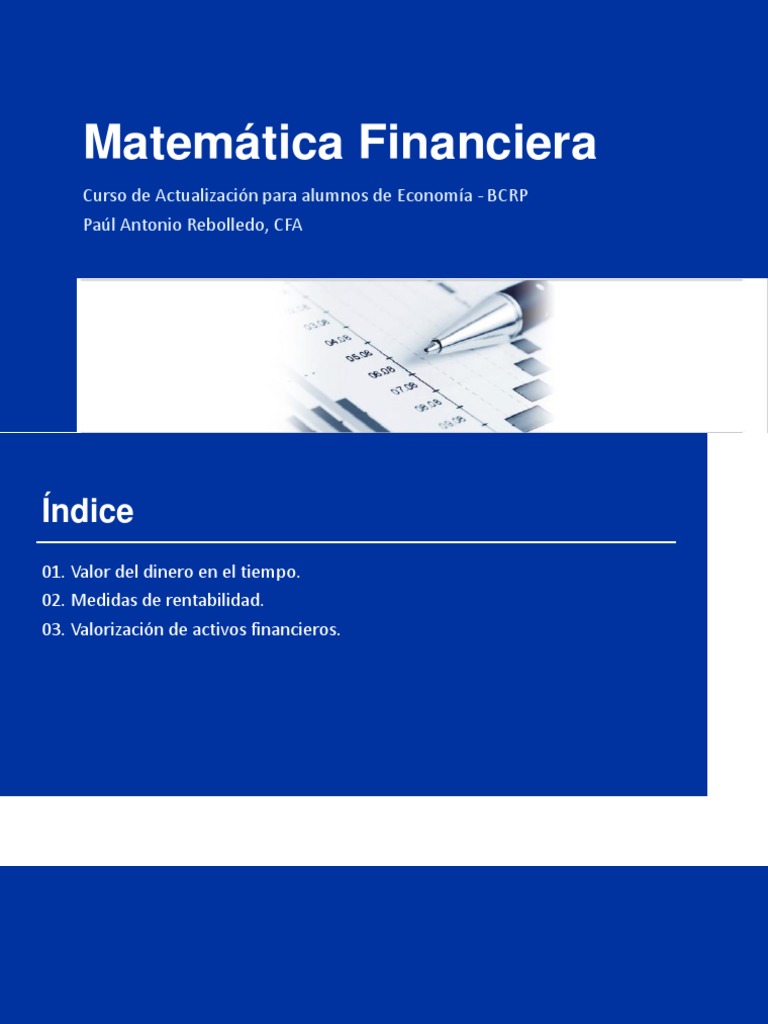 Matemática Financiera: Valor del Dinero | PDF | Tasa interna de retorno ...