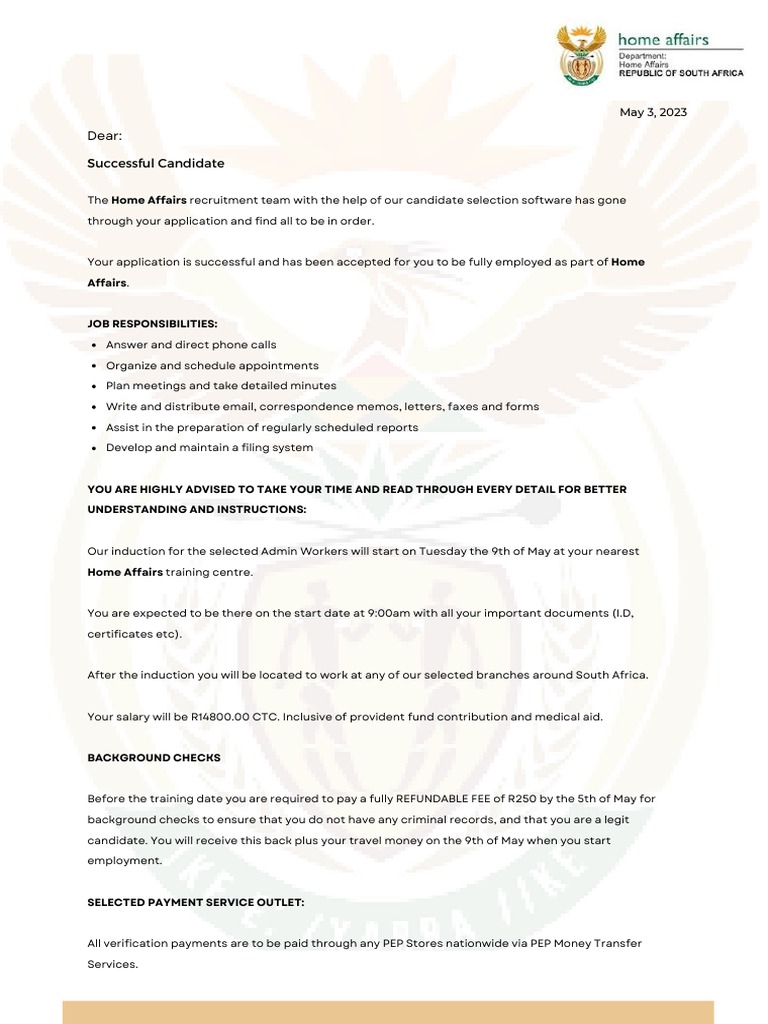 Home Affairs Admin Employment Letter PDF 1 YyvyJ0EqnXhZ29xJ PDF Personal Identification