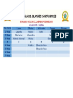 HORARIO DE LOS EXÁMENES INTERMEDIOS (Grados 6° y 7°)