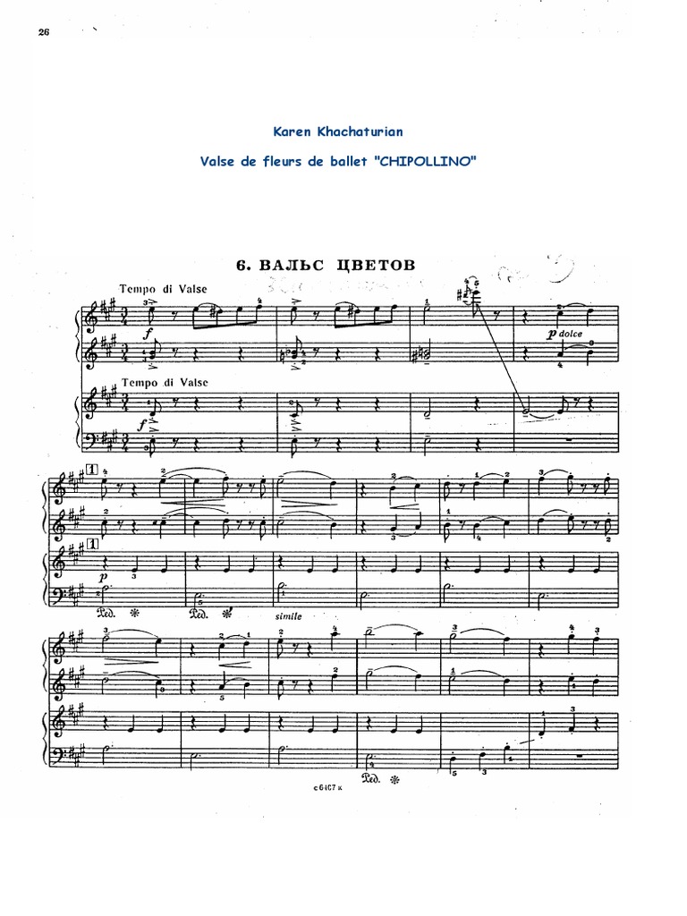 4 Mains Débutant Valse De Fleurs Pdf