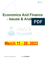 Economics and Finance - Issues & Analysis: March 11 - 20, 2023