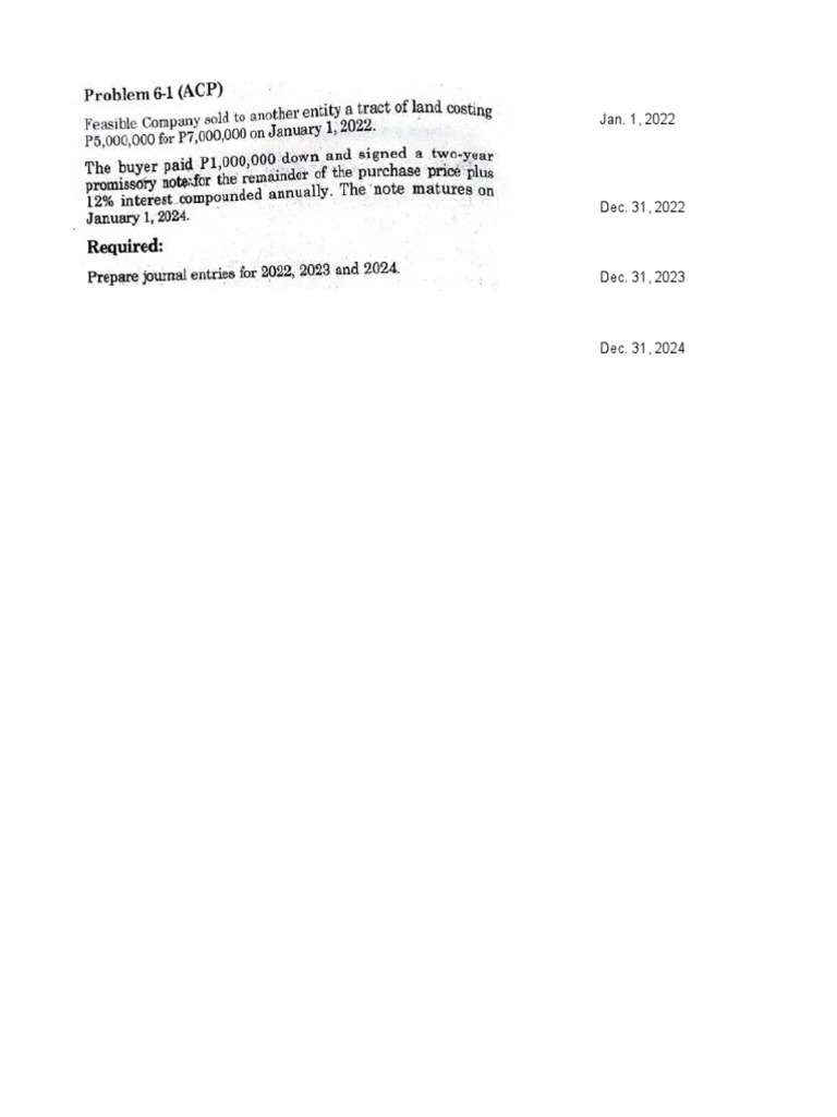 Note Receivable Problem 6 1 To 6 5 | PDF | Book Value | Income