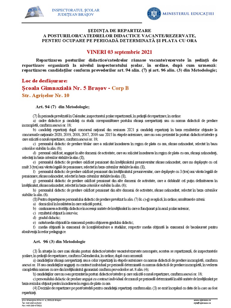 Anunț 03 Septembrie 2021 | PDF