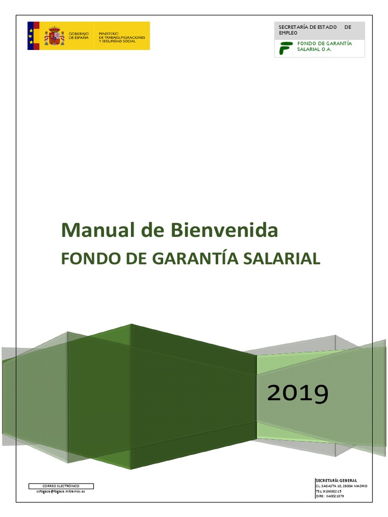 Manual De Bienvenida Al FOGASA PDF Salario Liquidaci n