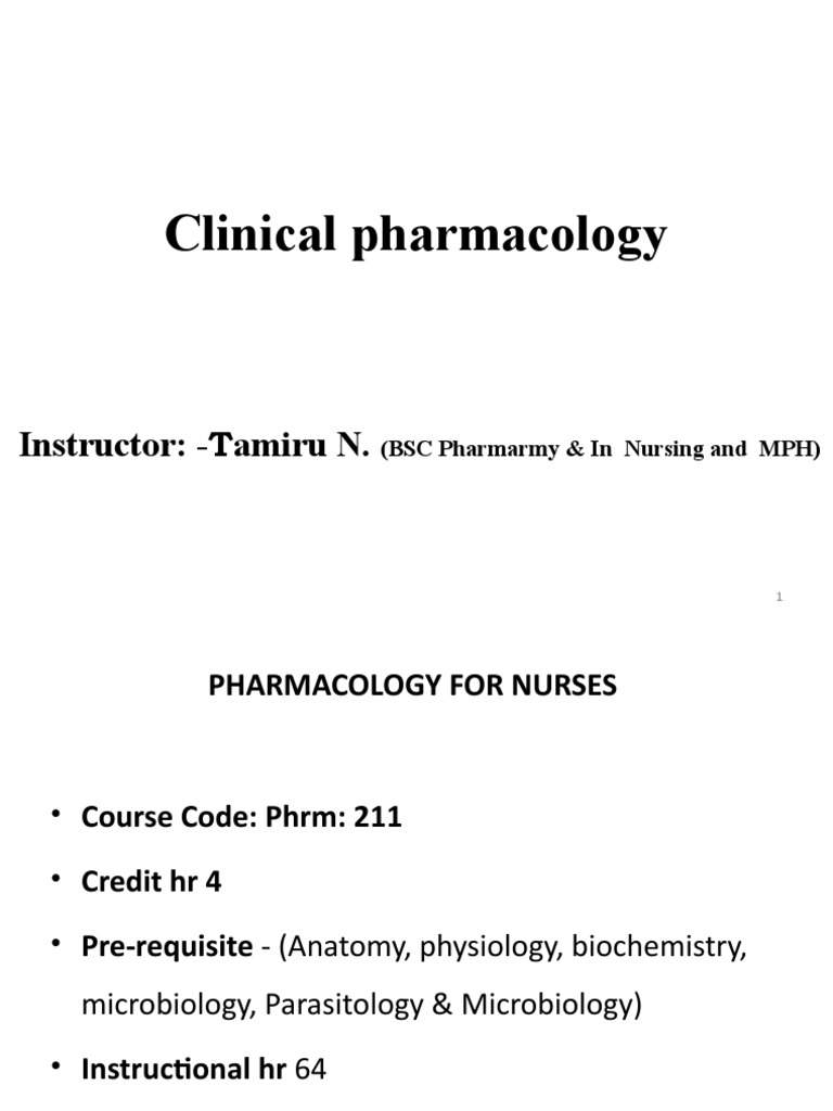 Pharmacology Unit 1 Pdf Drug Metabolism Pharmacology