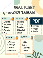 Jadwal Piket Kader Taman