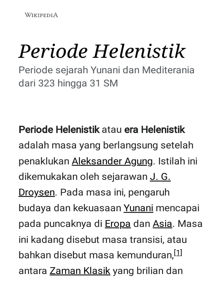 Periode Helenistik: Sejarah dan Pengaruh | PDF | Sejarah