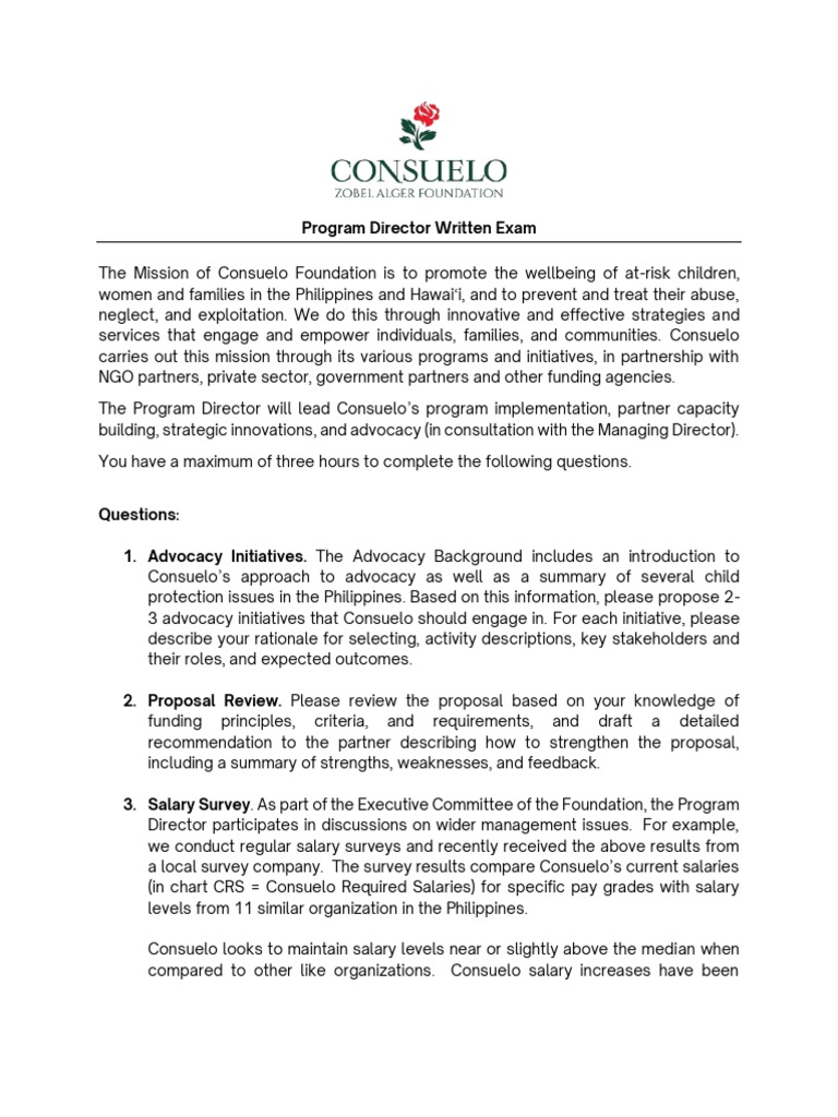2022.08 Competency Test - Program Director - Questionnaire | PDF | Cost ...