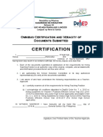 Form - Omnibus Certification and Veracity