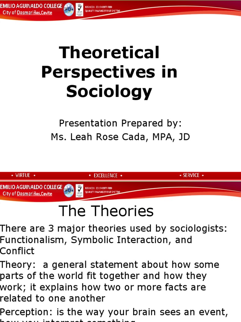 List Of Theoretical Perspectives In Sociology