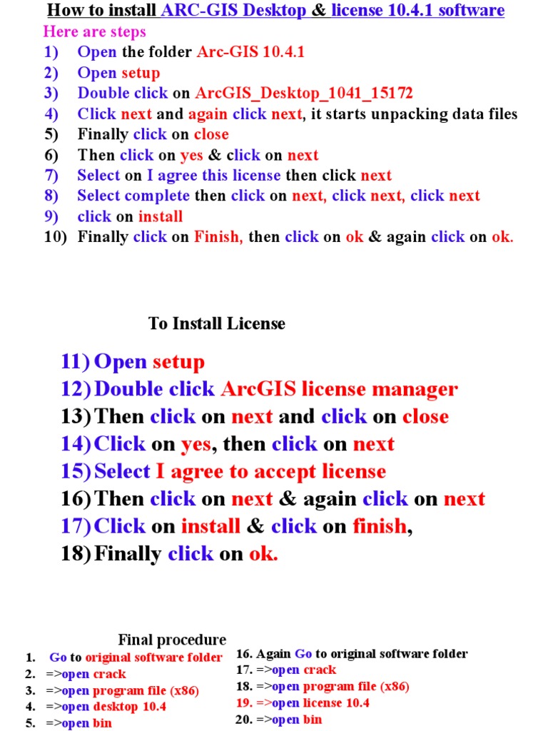 Installing ArcGIS 10.4.1 Guide | PDF