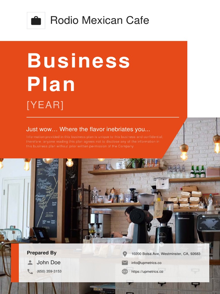 Food Cafe Business Plan Example | PDF | Menu | Cuisine