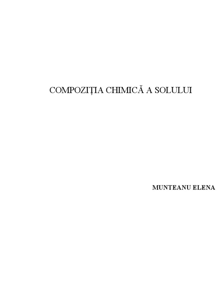 Compozitiz Chimica A Solului | PDF