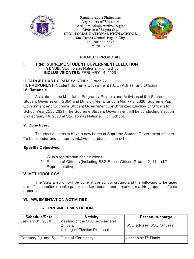 SSG Election Proposal for 2020-2021 | PDF | Government | Elections