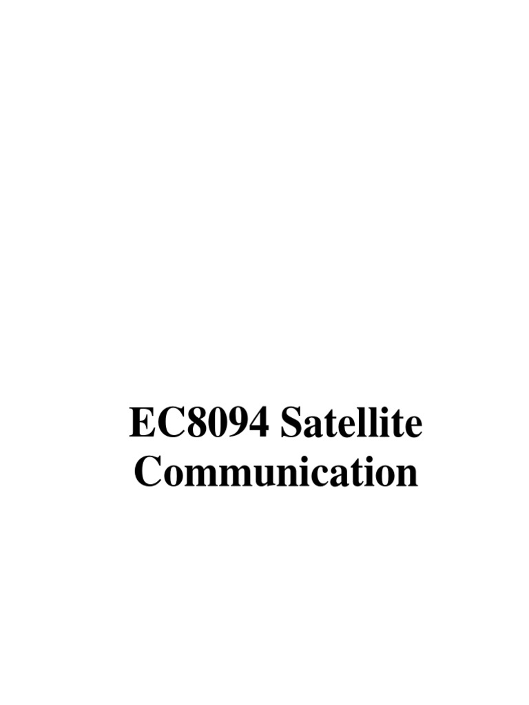 Satellite Communication Course Overview | PDF | Orbit | Apsis