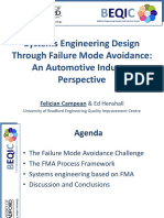 Systems Engineering Design Through Failure Mode Avoidance
