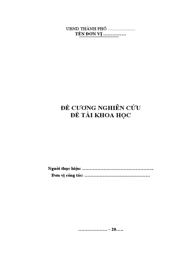 Mau de Cuong Nghien Cuu Khoa Hoc Hoan Chinh Vieclamvui | PDF