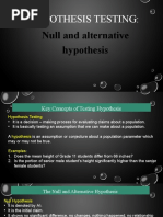 Null and Alternative Hypothesis