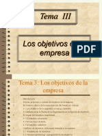 Tema 6. Los Objetivos de La Empresa - 2023