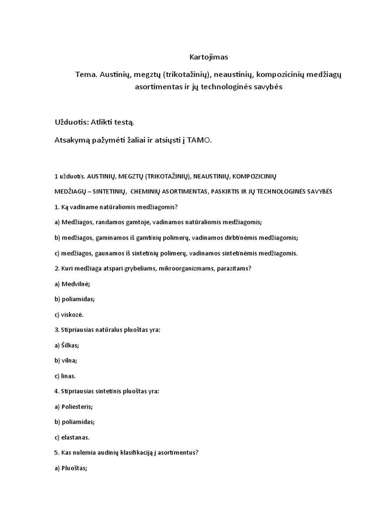 Testas - Tekstile 2 | PDF