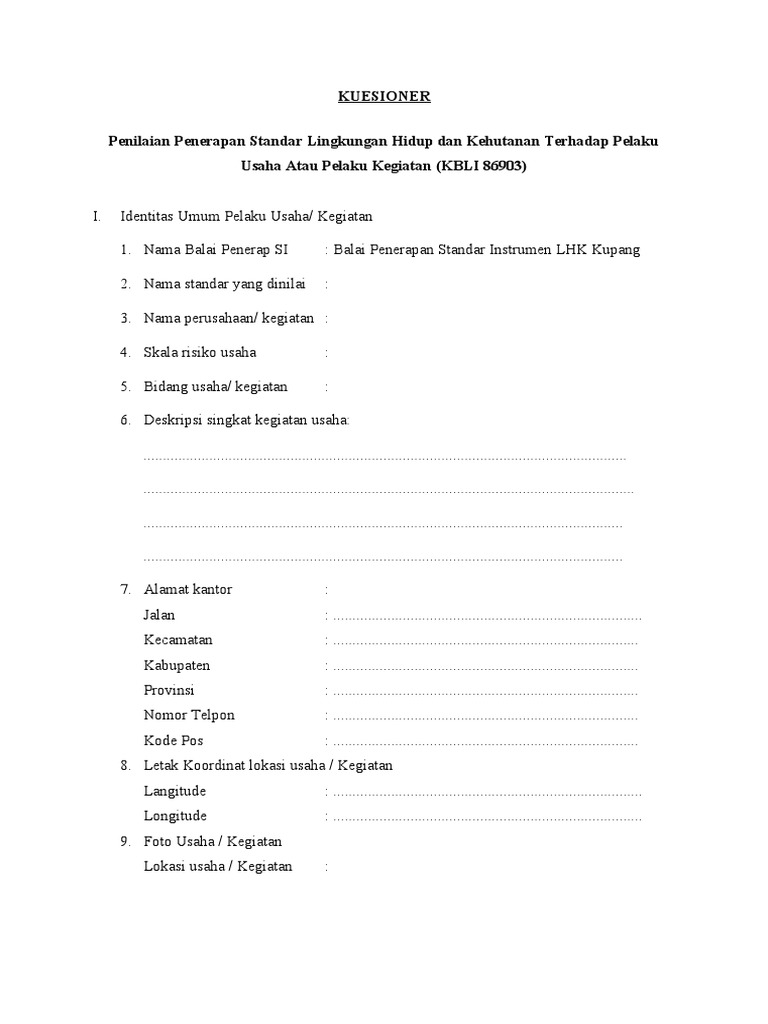 Kuesioner Print | PDF
