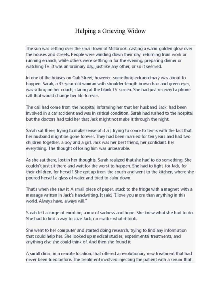 Helping A Grieving Widow PDF