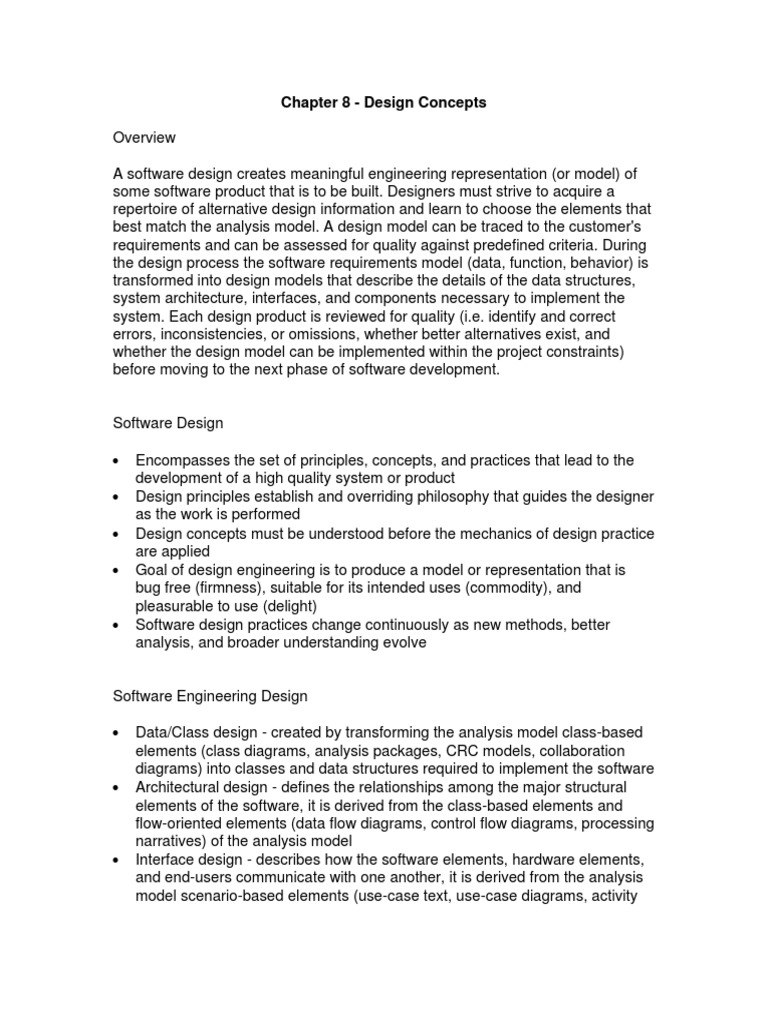 Chapter 8 - Design Concepts | PDF | Conceptual Model | Component Based ...