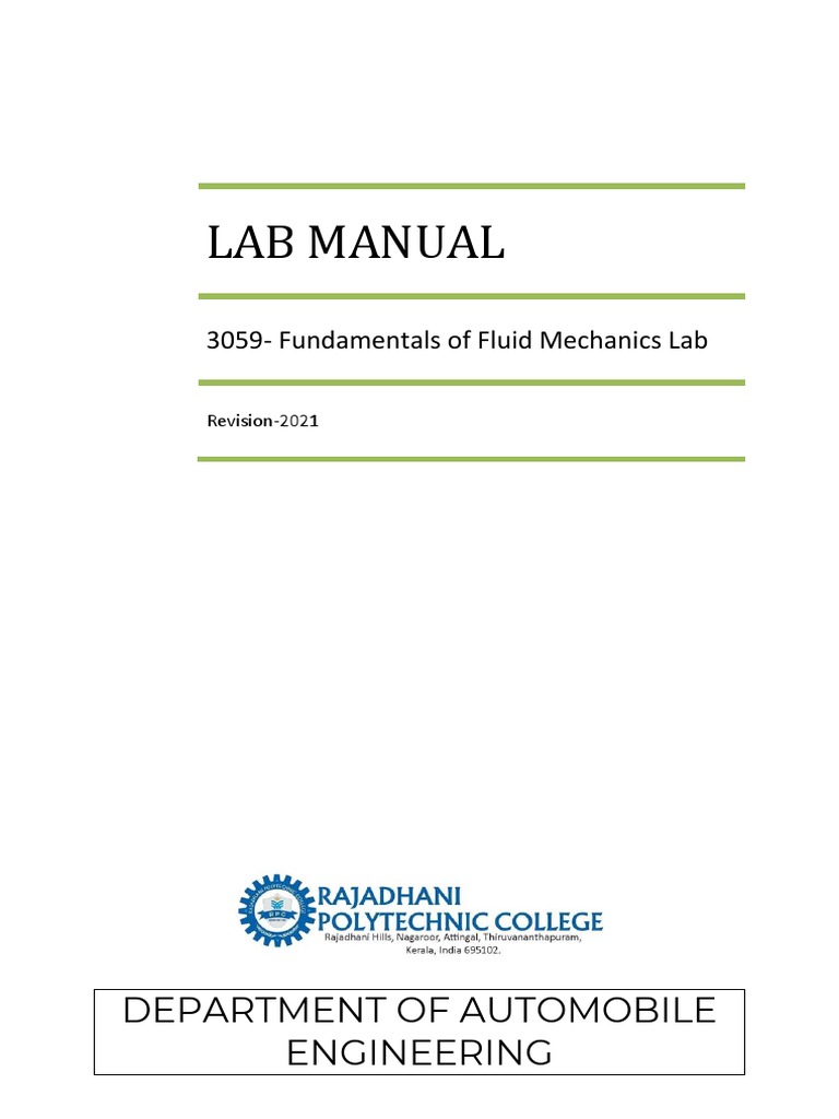 Lab Manual Department of Automobile Engineering PDF