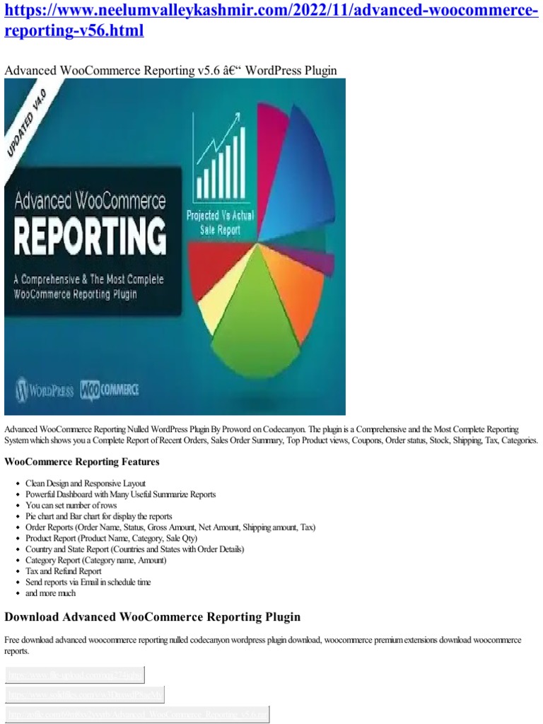 Advanced WooCommerce Reporting v5 - 6 - WordPress Plugin | PDF ...